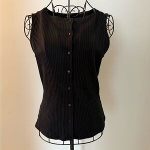 TRUTH BY REPUBLIC Black Sleeveless Button-Up Top, NWT